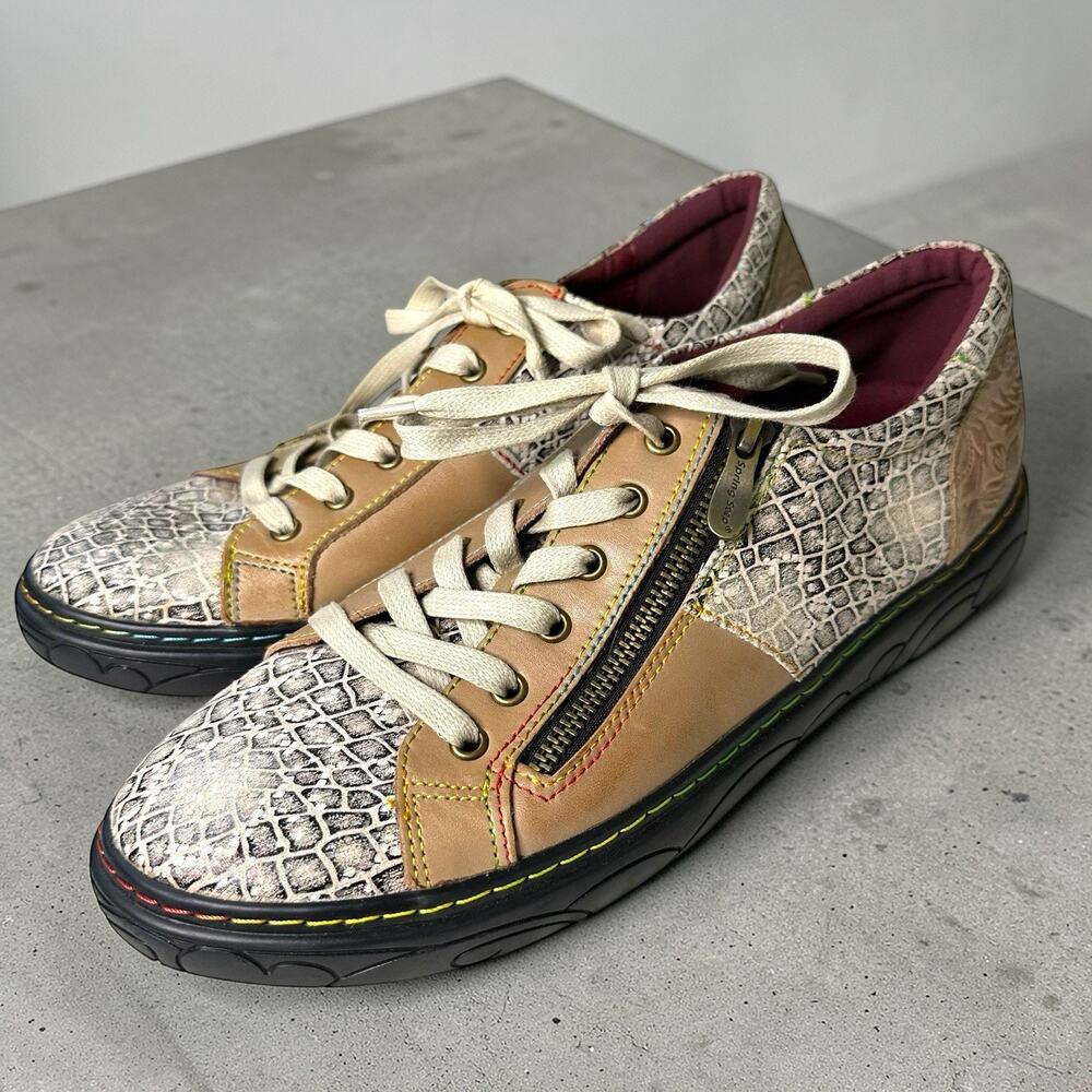 L’Artiste Spring Step Danli Cosmic Leather Sneaker Shoes EU 42 US 10.5 Embossed - Picture 2 of 11